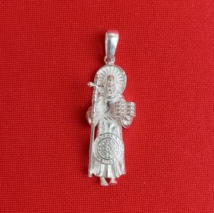 925‎ Sterling Silver Men's Ladies St Benedict Catholic necklace pendant